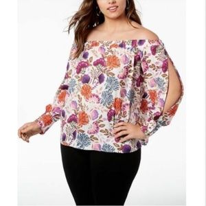 INC Off The Shoulder Split Sleeve Blouse 0X